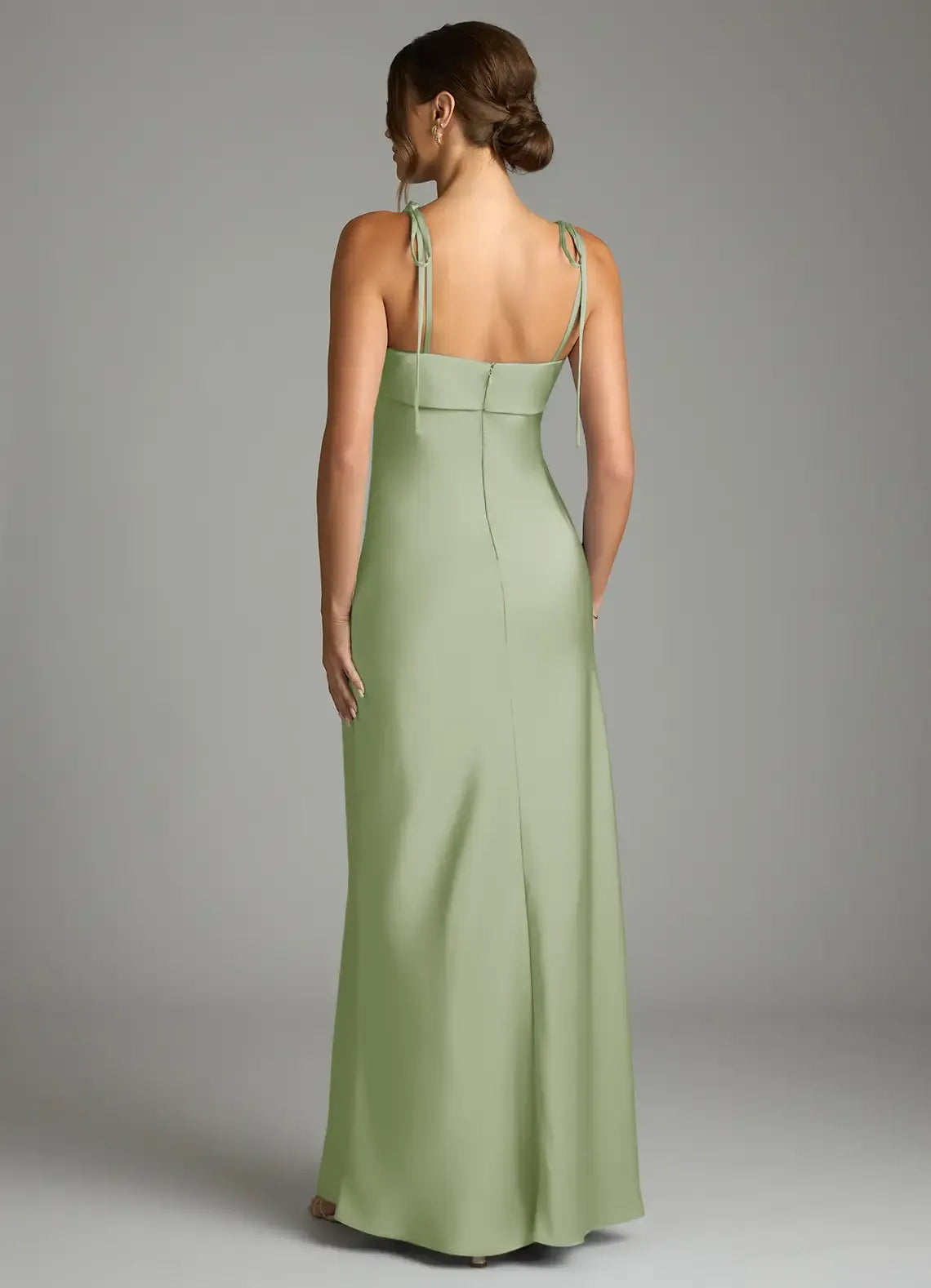 Spaghetti Strap Satin Floor-Length Wedding Dress - Yihuiw by Yihuiw