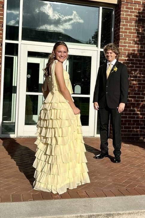 Tiered Ruffle Chiffon Prom Dress with Sweetheart Neck and High-Low Hem by JiMiss Dresses
