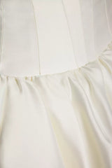 Timeless Satin Ballgown Strapless Sweetheart Corset-Back Train Wedding Dress