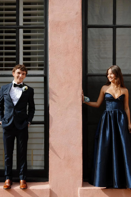 Timeless Strapless Prom Dresses with Sweetheart Neckline, Lace-Up Back and Voluminous Satin Ball Gown Silhouette Formal Gown by JiMiss Dresses