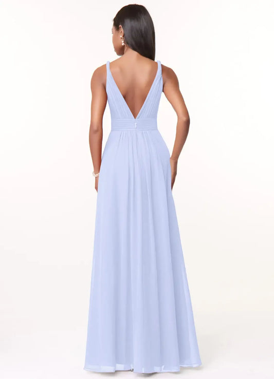A-Line Spaghetti Strap Chiffon Pleated Wedding Dress - Yihuiw by Yihuiw