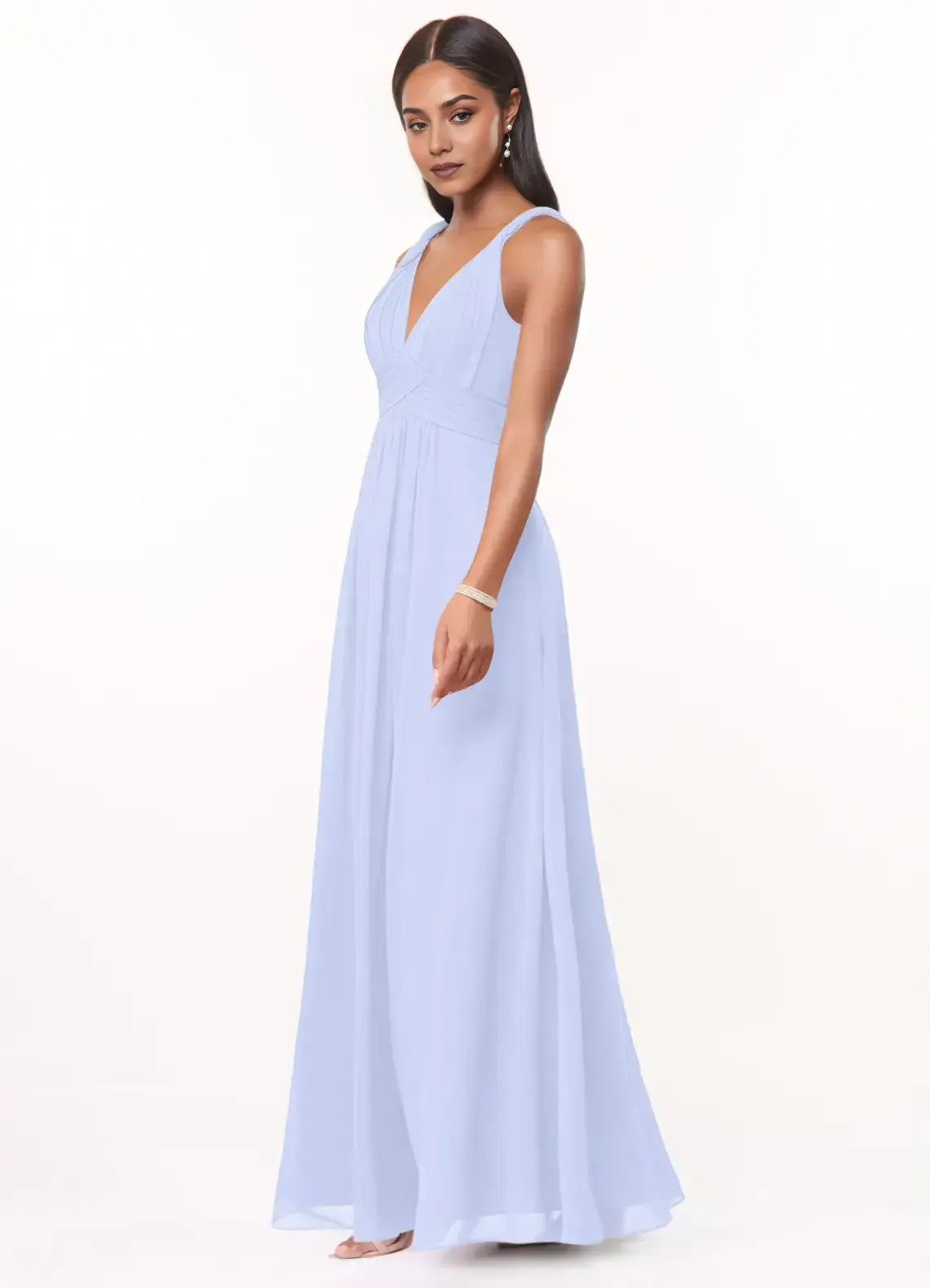 A-Line Spaghetti Strap Chiffon Pleated Wedding Dress - Yihuiw by Yihuiw