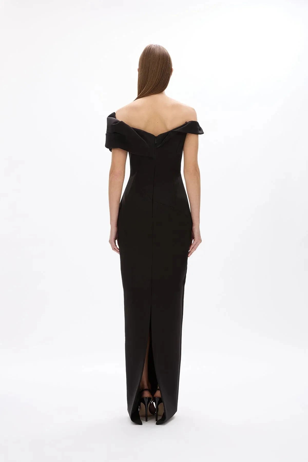 Twisted Sheath Off the Shoulder Sleeveless V Back High Slit Floor Length Hot Sale Prom Dress by YiHuiw