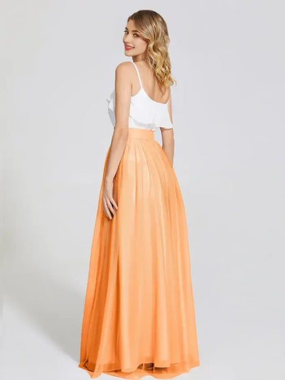 A-Line Spaghetti Strap Tulle Ruffled Wedding Dress - Yihuiw by Yihuiw