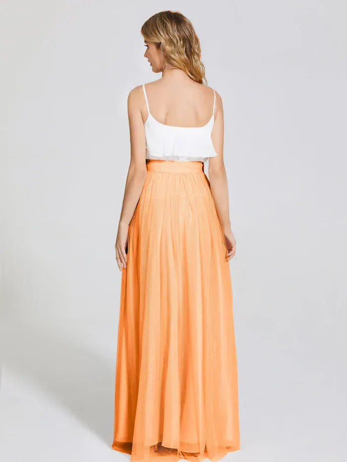 A-Line Spaghetti Strap Tulle Ruffled Wedding Dress - Yihuiw by Yihuiw