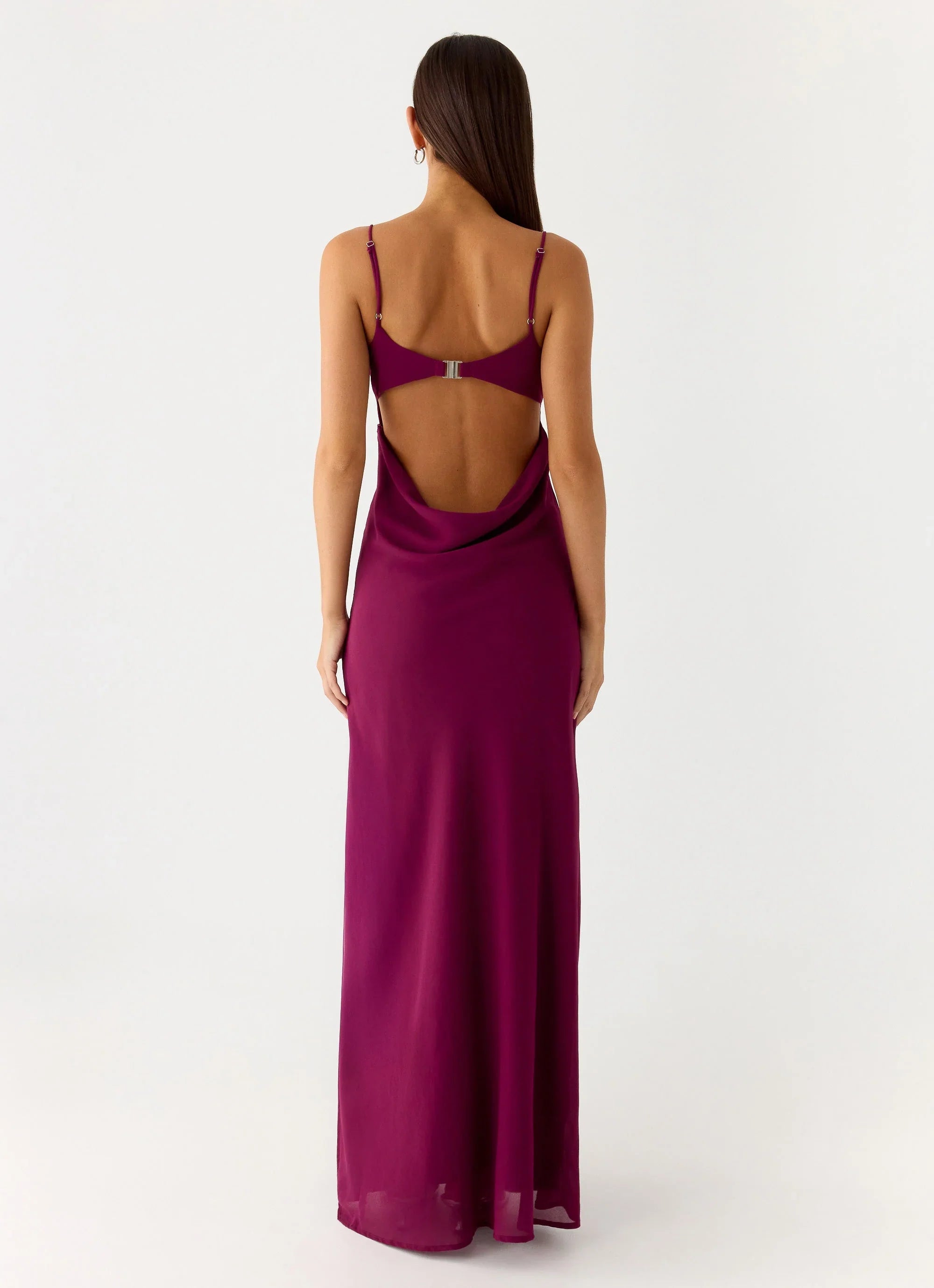 Upscale Square Neck Sleeveless Spaghetti Strap Side-Slit Open-Back Floor-Length Prom Dress