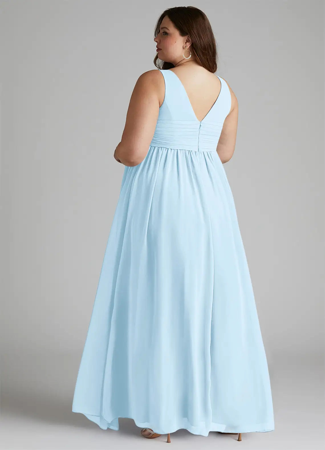 Empire Waist V-Neck Floor-Length Wedding Dress - Yihuiw by Yihuiw