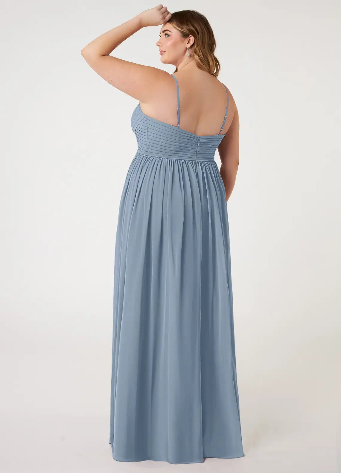 V-Neck High Slit Floor-Length Wedding Dress - Yihuiw by Yihuiw