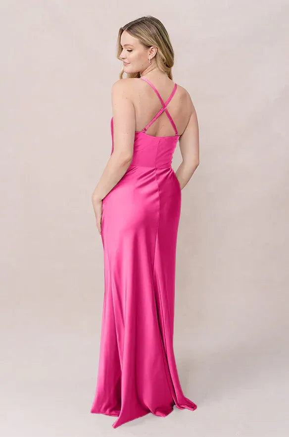 Mermaid Spaghetti Strap High Slit Floor-Length Wedding Dress - Yihuiw by Yihuiw