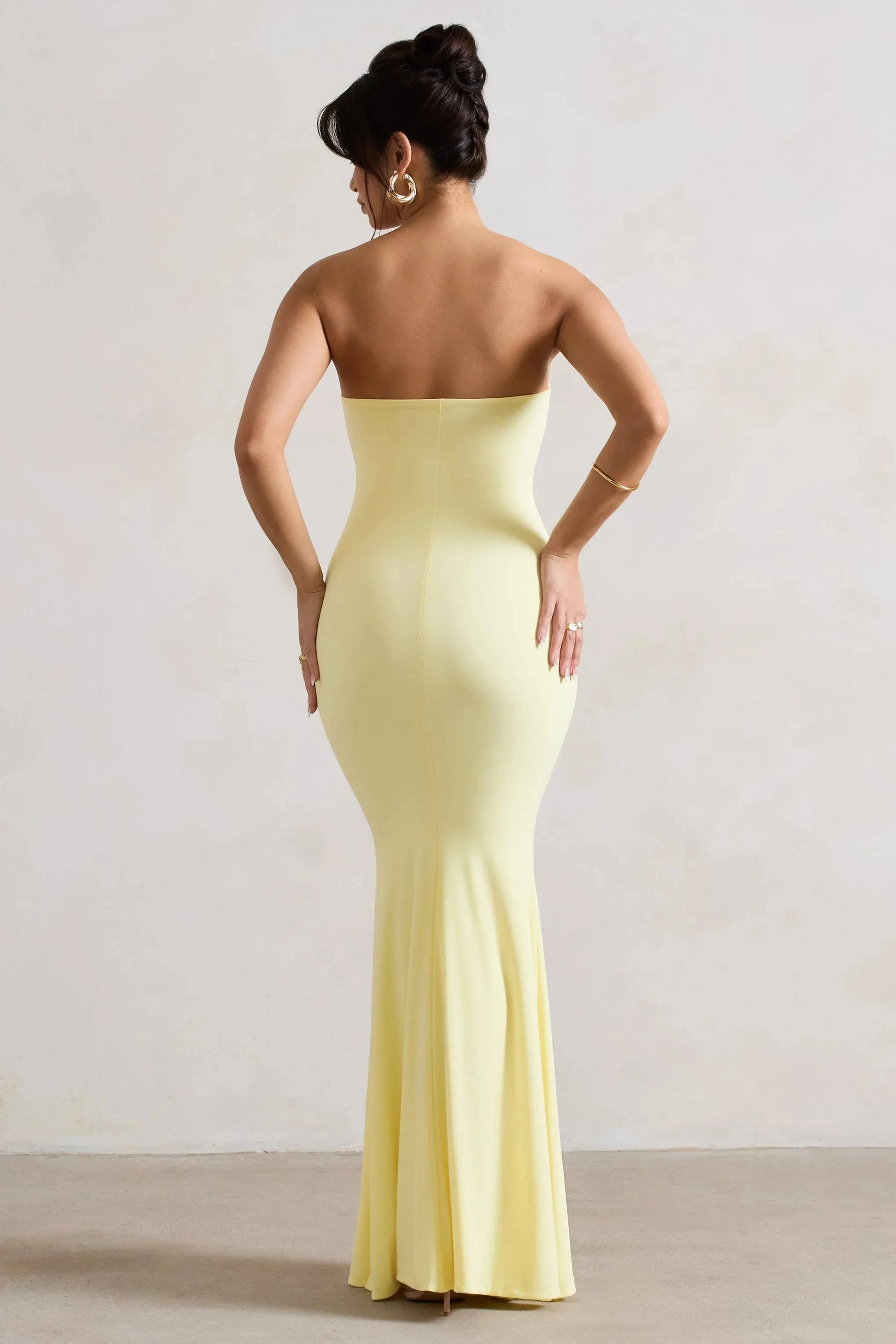 Vibrant Mermaid Strapless Sleeveless Open Back Floor Length Plus Size For Women Evening Dress by YiHuiw