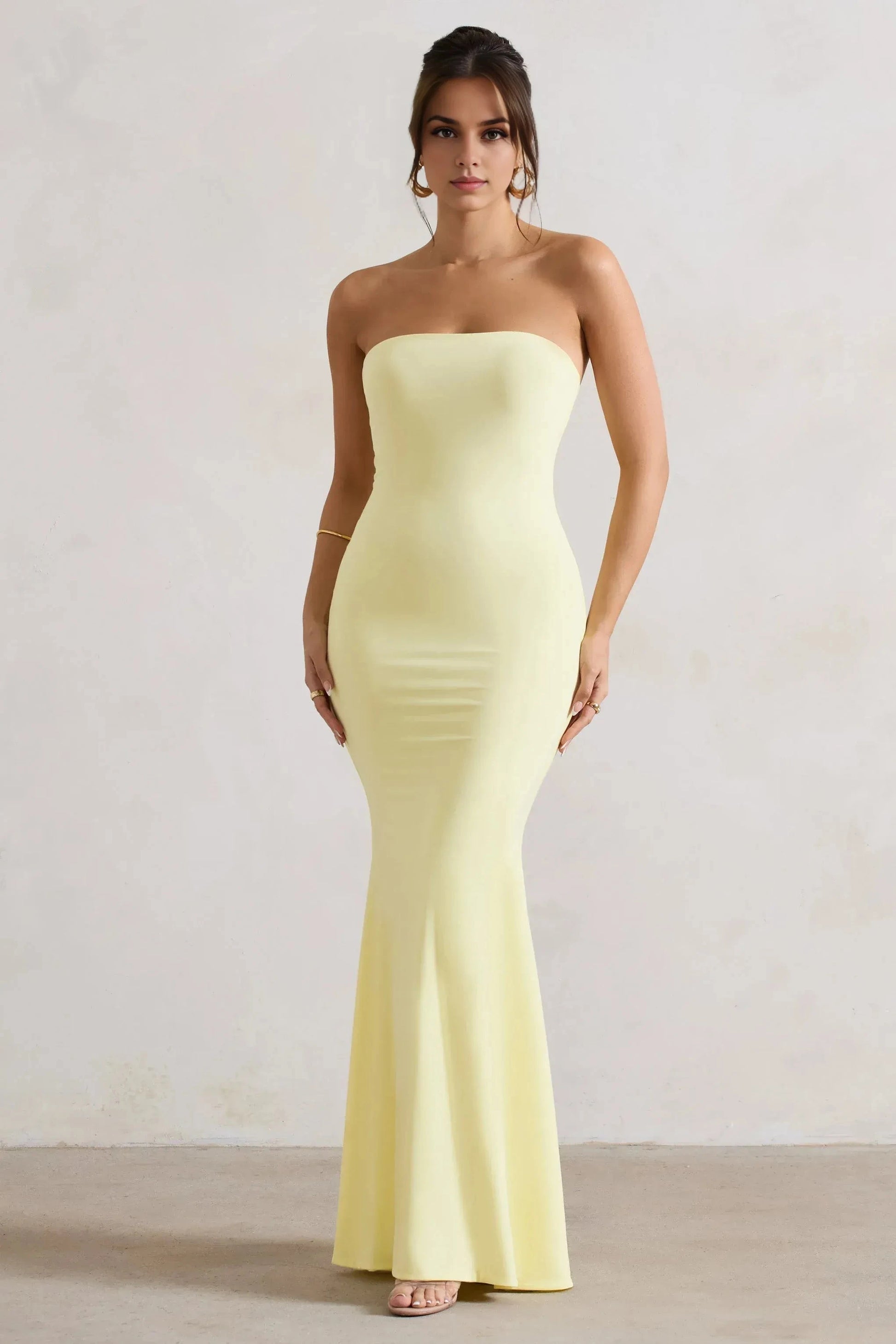 Vibrant Mermaid Strapless Sleeveless Open Back Floor Length Plus Size For Women Evening Dress by YiHuiw