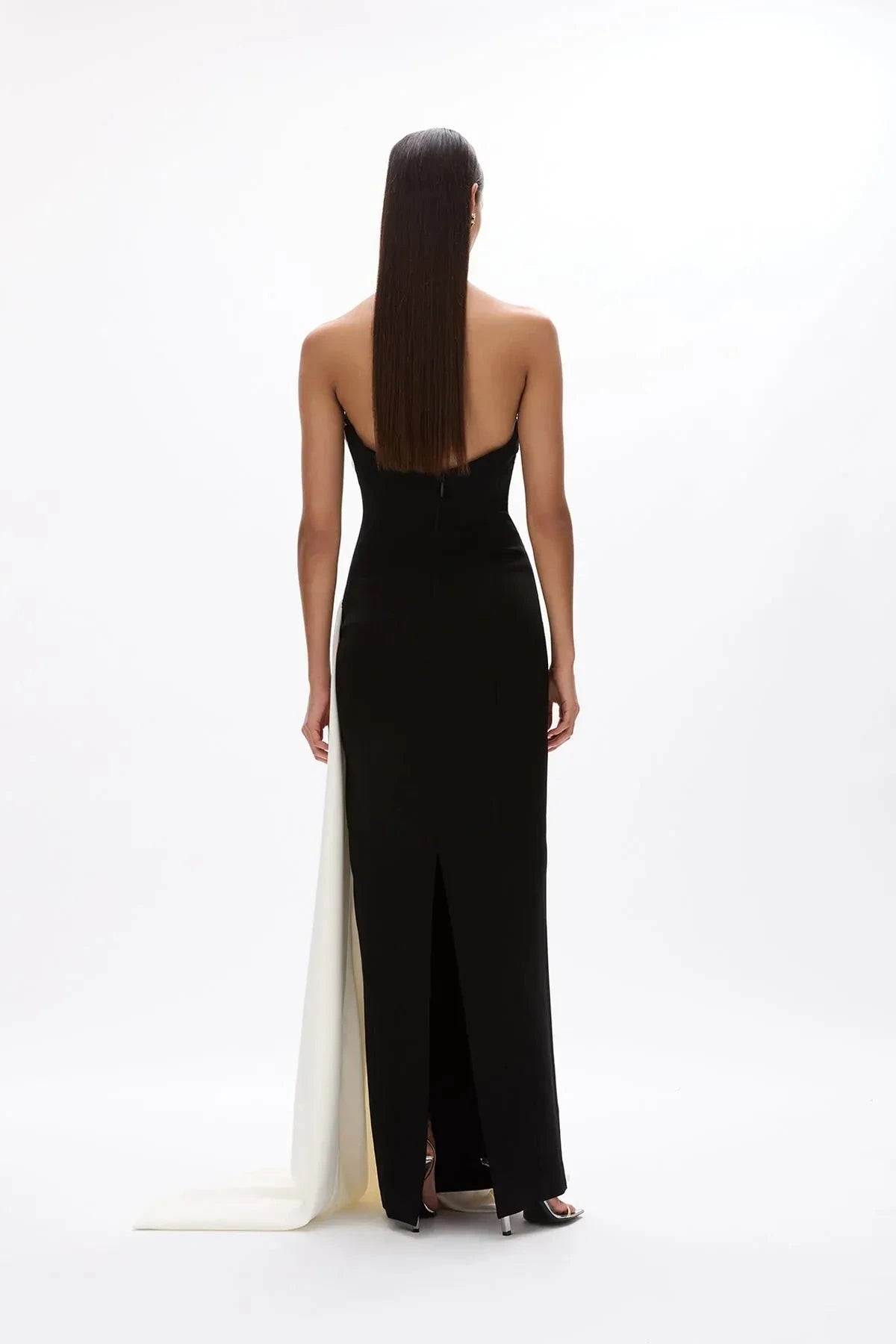 Vintage Sheath Strapless Sleeveless Open Back Train Floor Length For Sale Prom Dress by YiHuiw