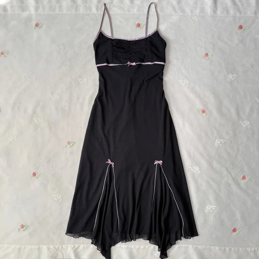 Vintage Elegant Pink Lace Spaghetti Strap ShortLong Women Chiffon Homecoming Dress simple gentle atmospheric and unique desi Bring summer colors to enhance whiteness by YiHuiw