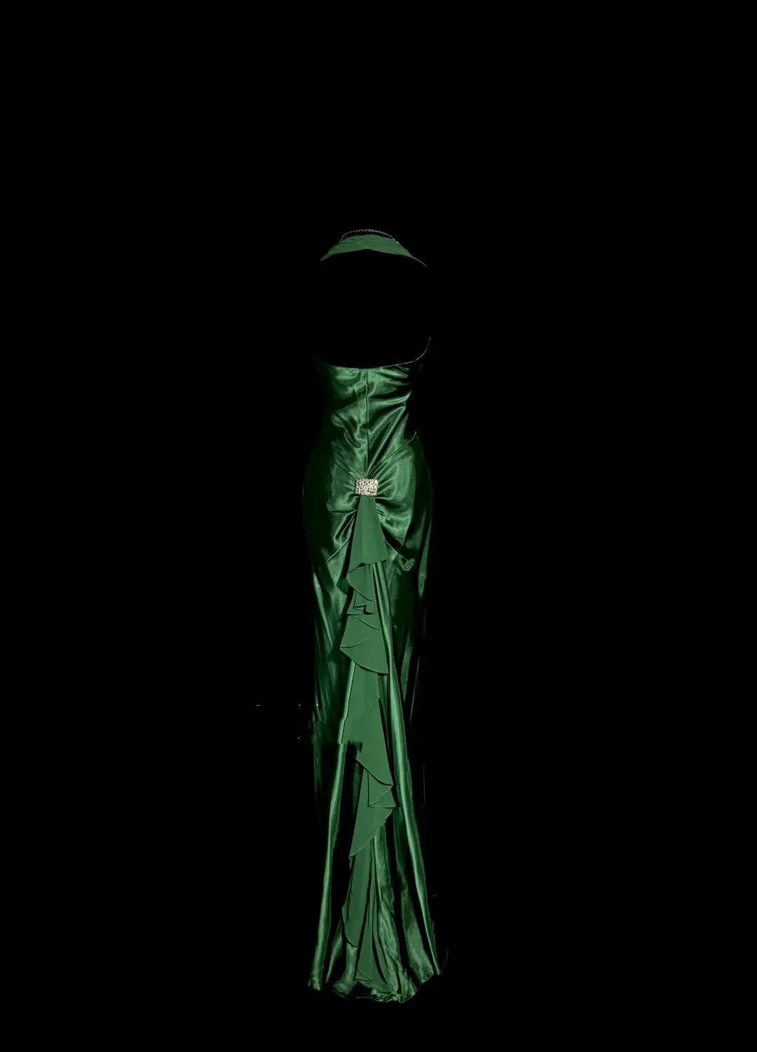 Vintage Mermaid Halter Dark Green 90s Chiffon Long Prom Dresses Party Dress 21st Birthday Outfits Graduation Dresses by YiHuiw