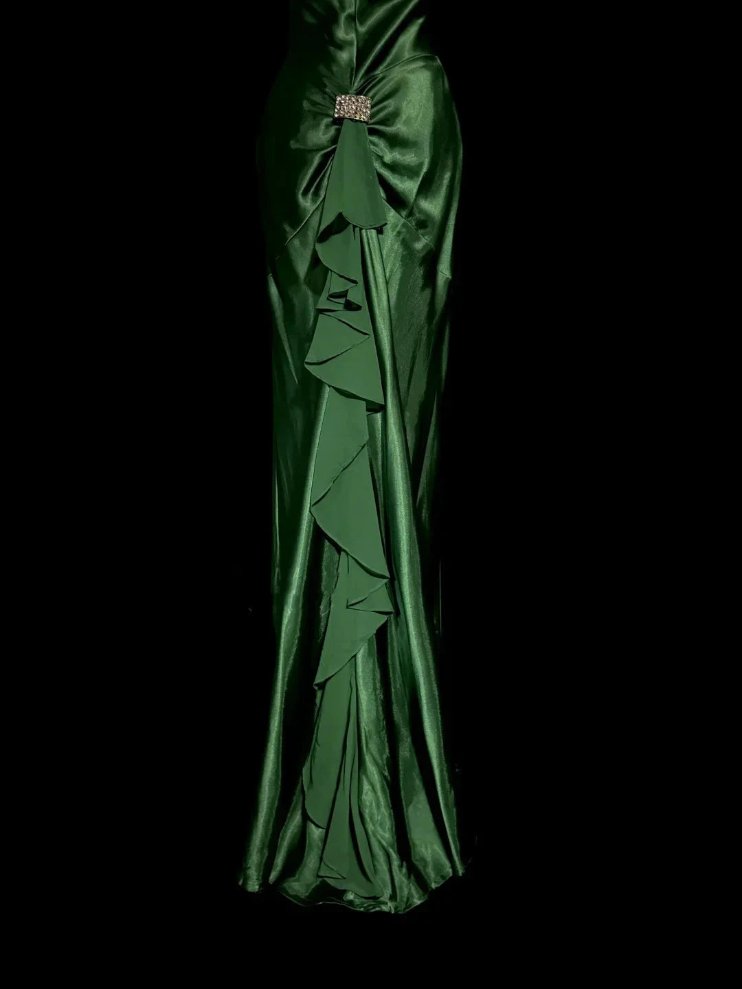 Vintage Mermaid Halter Dark Green 90s Chiffon Long Prom Dresses Party Dress 21st Birthday Outfits Graduation Dresses by YiHuiw