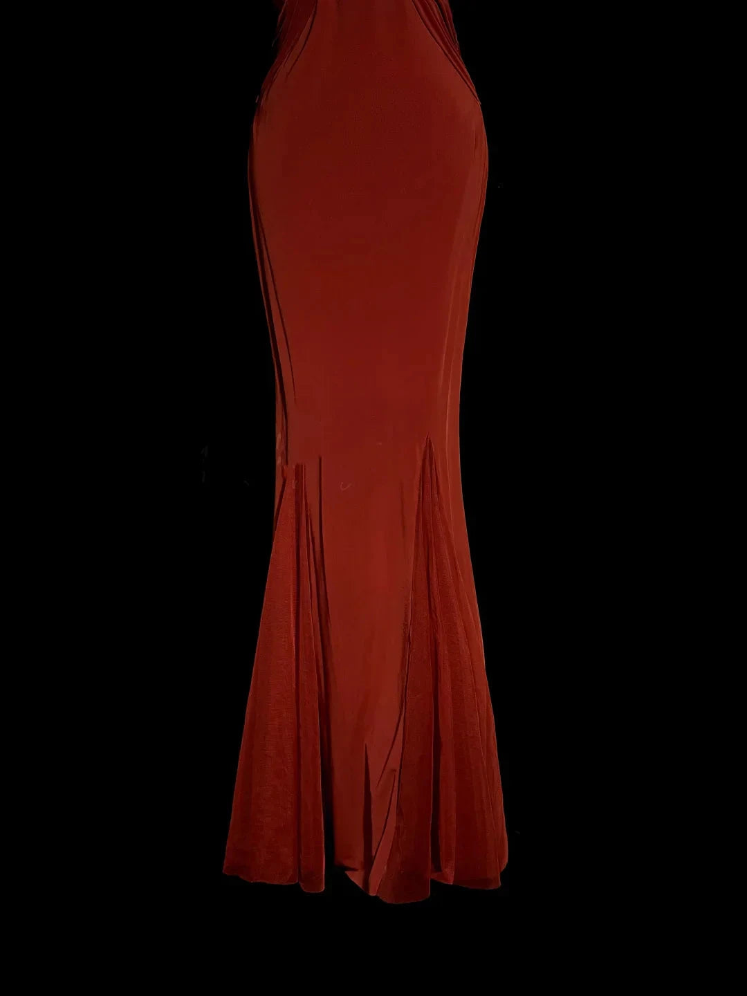 Vintage Mermaid V Neck Red 1950s Retro Classy Chiffon Long Prom Dresses Party Dress 21st Birthday Outfits Graduation Dresses by YiHuiw