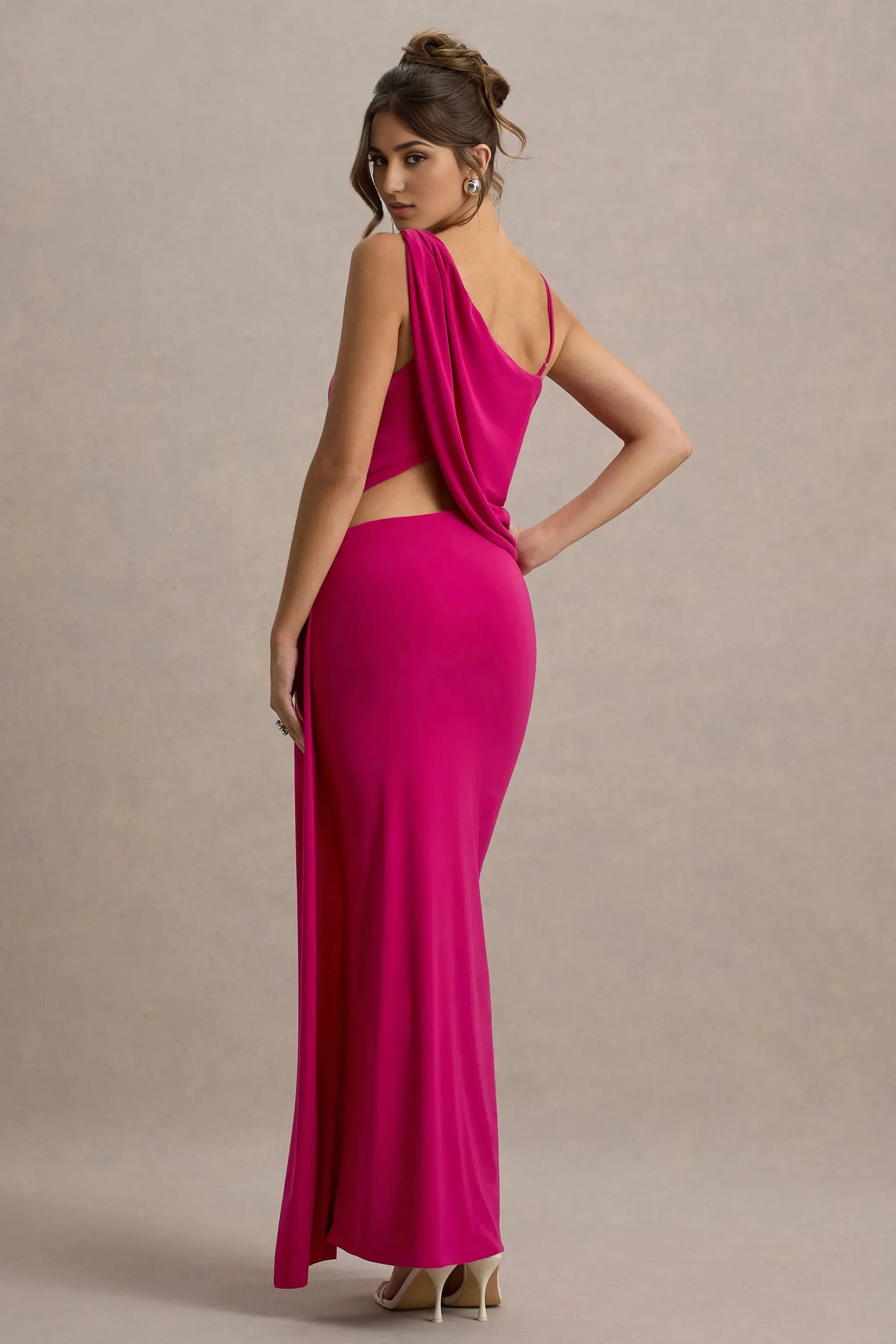 Vivid Sheath One Shoulder Sleeveless Cutout Back Floor Length Plus Size For Women Evening Dress by YiHuiw