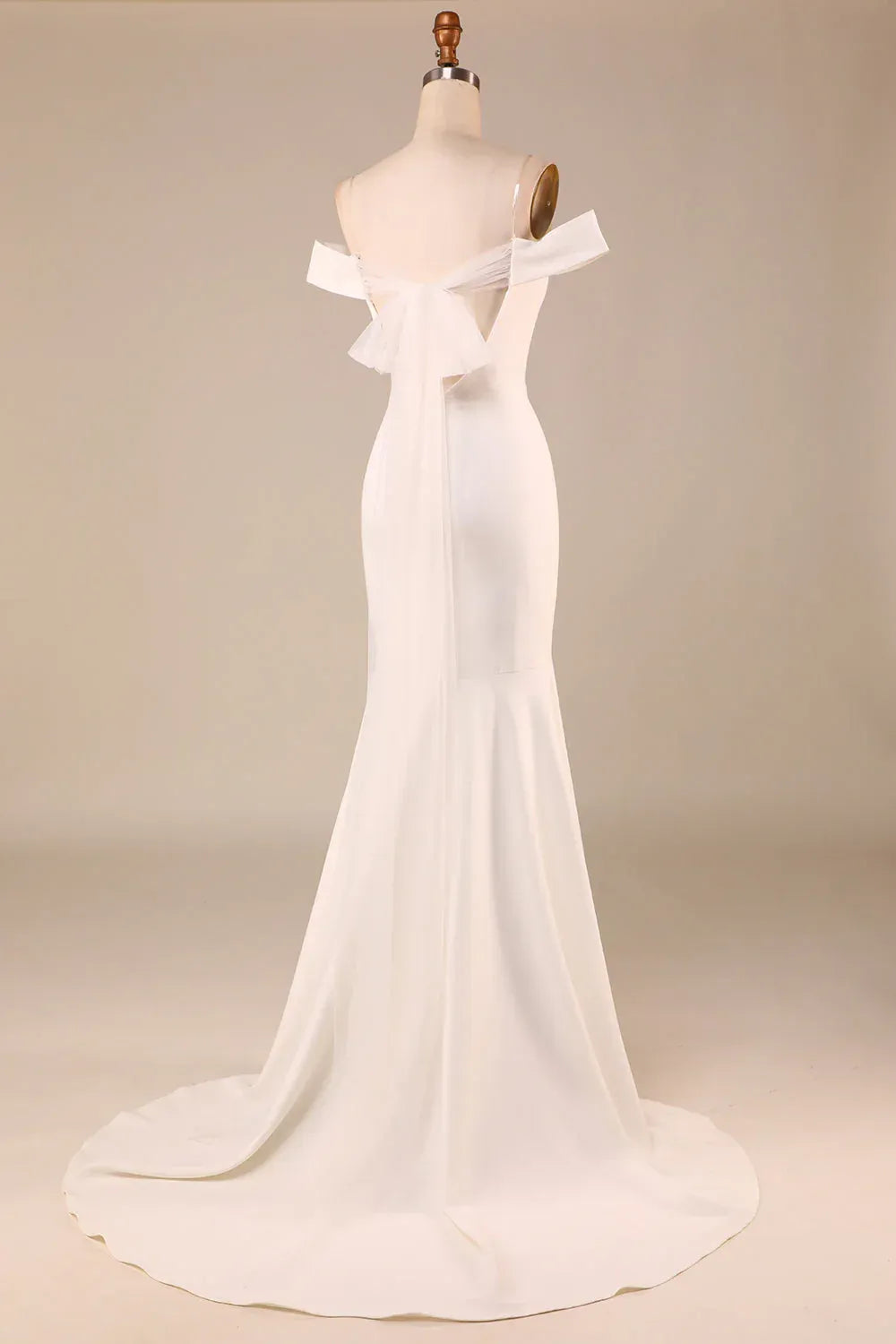 Mermaid Crepe Train Wedding Dress - Yihuiw by Yihuiw