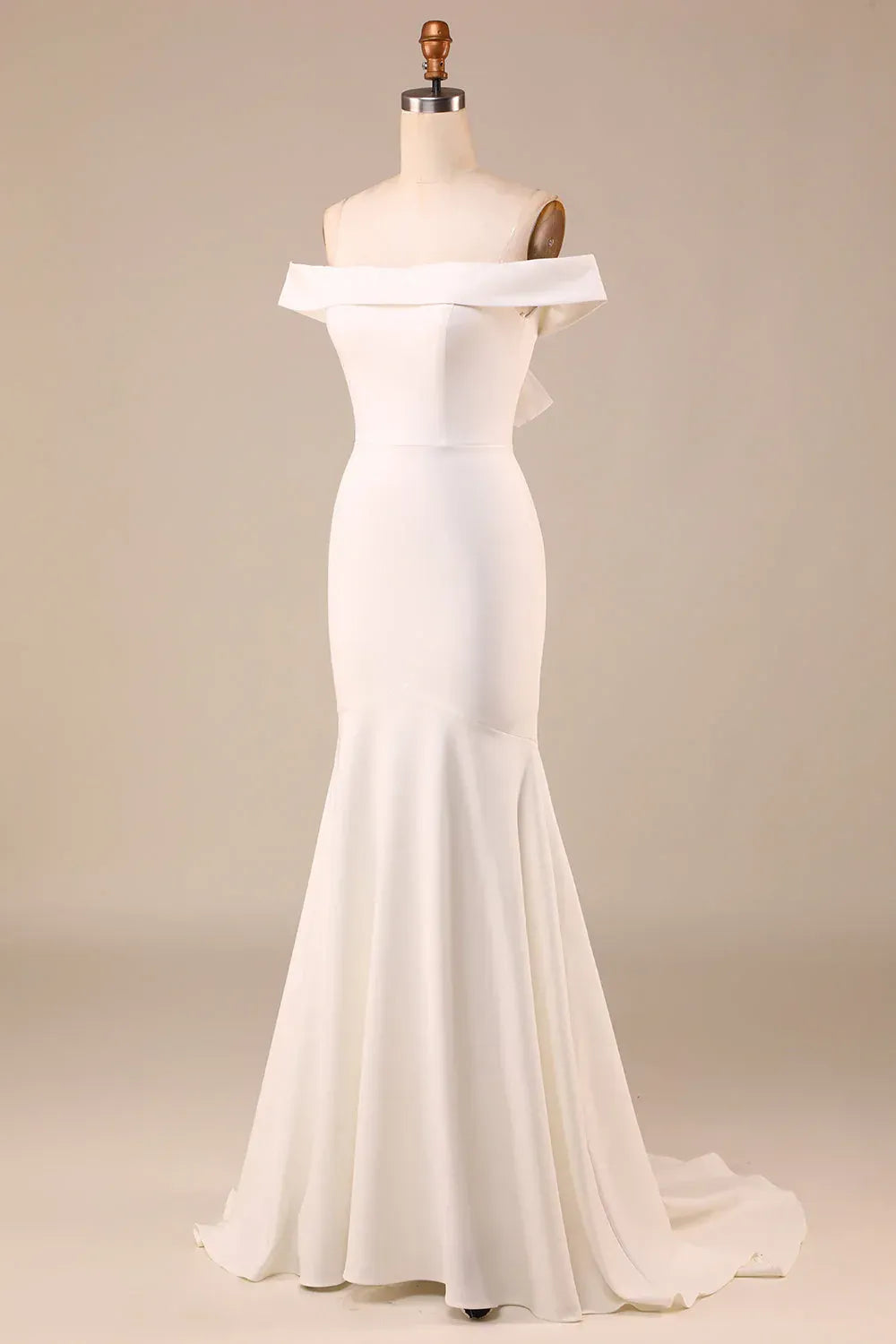 Mermaid Crepe Train Wedding Dress - Yihuiw by Yihuiw