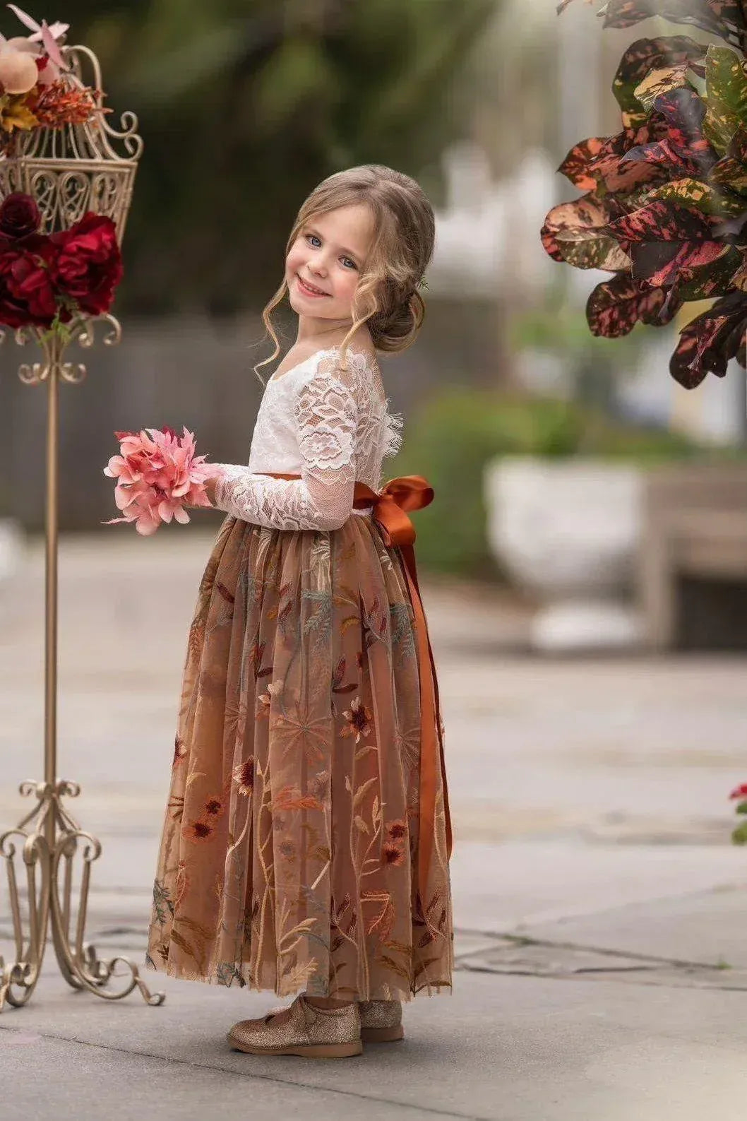 A-Line Long Sleeve Floor-Length Dress - Yihuiw by Yihuiw