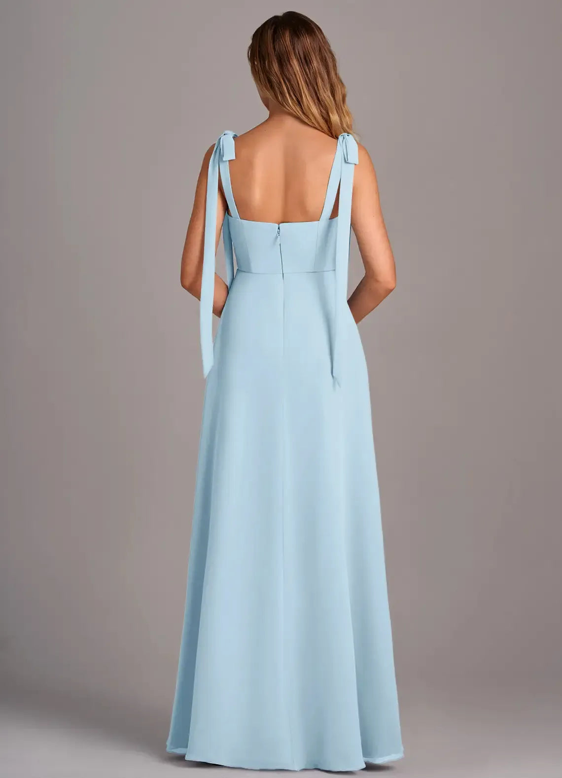 A-Line Square Neck Sleeveless Floor-Length Wedding Dress - Yihuiw by Yihuiw
