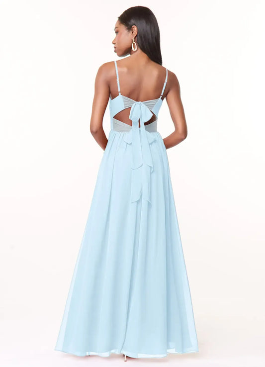 A-Line V-Neck Floor-Length Wedding Dress - Yihuiw by Yihuiw