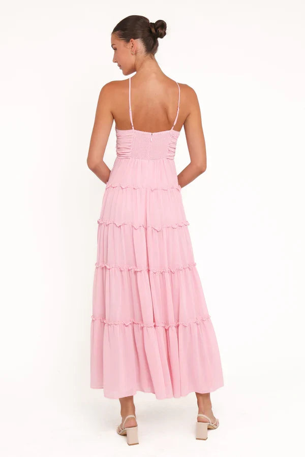 Halter Ruffled Floor-Length Wedding Dress - Yihuiw by Yihuiw