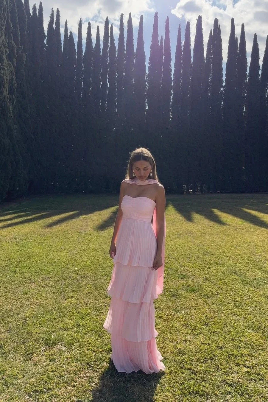 Strapless Pleated Floor-Length Wedding Dress - Yihuiw by Yihuiw