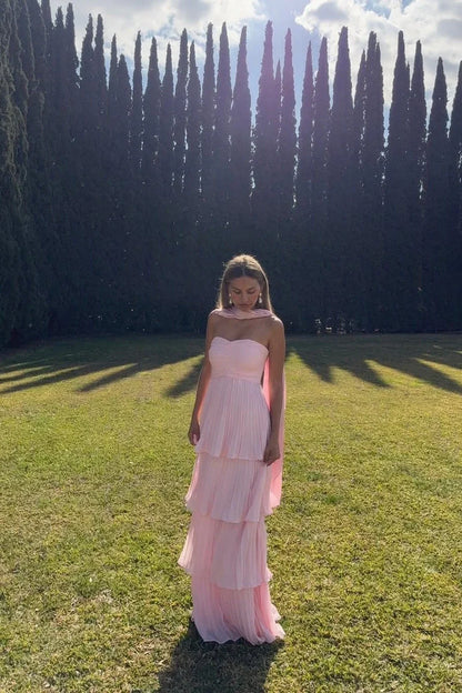 Strapless Pleated Floor-Length Wedding Dress - Yihuiw by Yihuiw