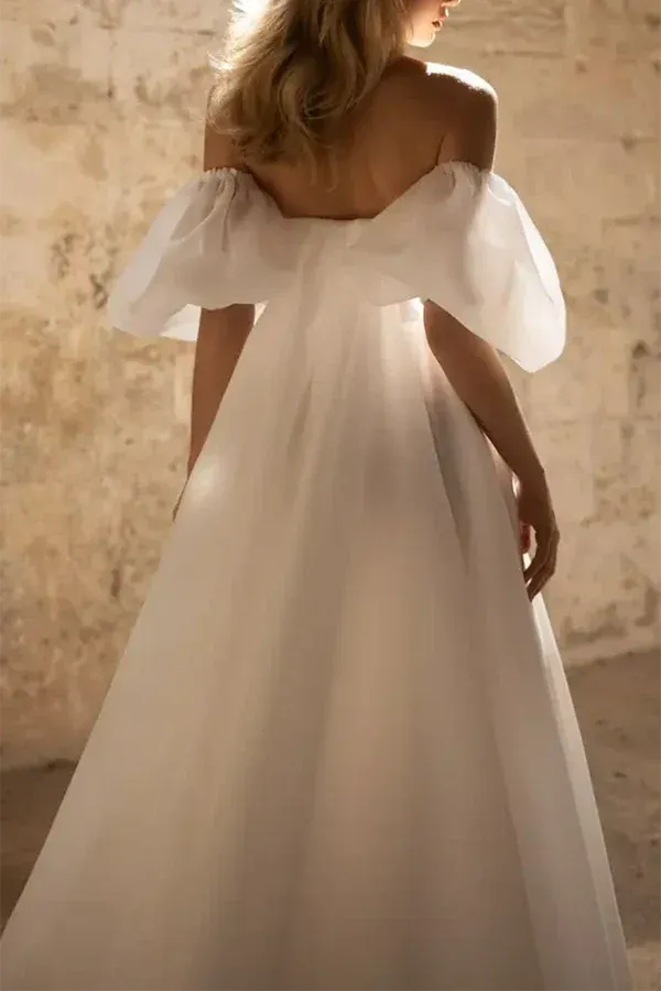 A-Line Sweetheart Chiffon Floor-Length Wedding Dress - Yihuiw by Yihuiw
