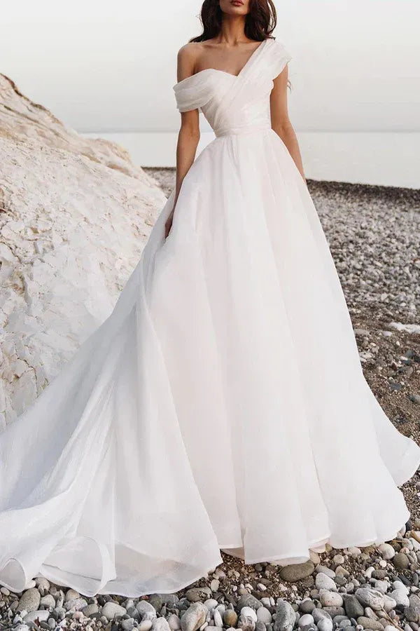 A-Line Sweetheart Floor-Length Wedding Dress - Yihuiw by Yihuiw