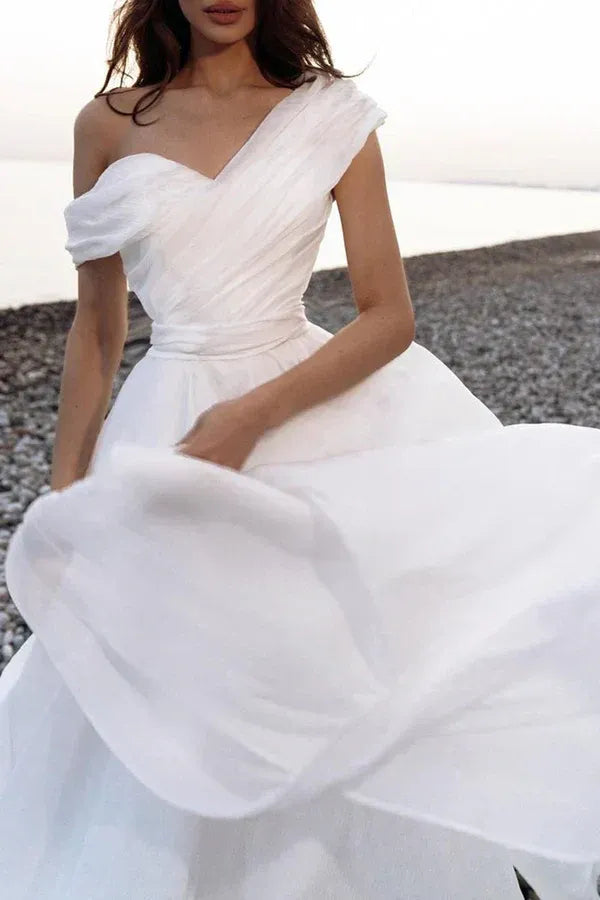 A-Line Sweetheart Floor-Length Wedding Dress - Yihuiw by Yihuiw
