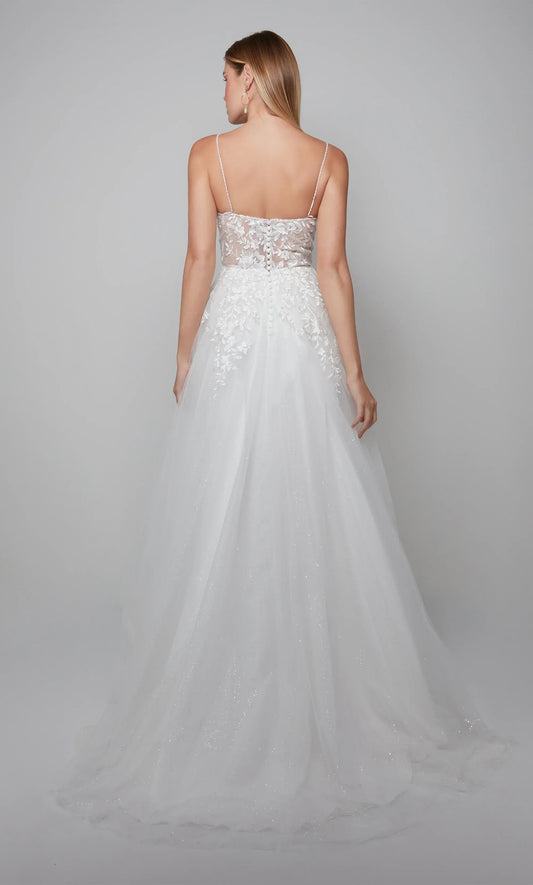 White A-Line Sweetheart Tulle Wedding Dress - Yihuiw by Yihuiw