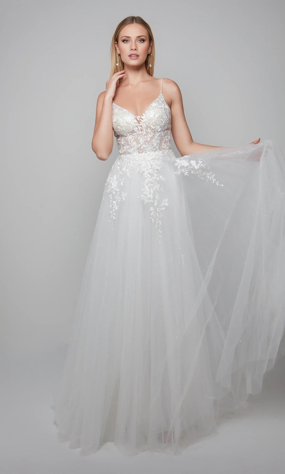 White A-Line Sweetheart Tulle Wedding Dress - Yihuiw by Yihuiw