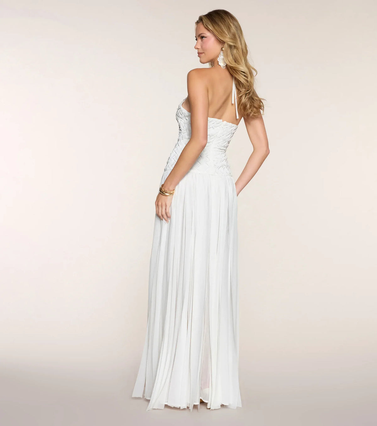 Mermaid Halter Sleeveless High Slit Floor-Length Wedding Dress - Yihuiw by Yihuiw