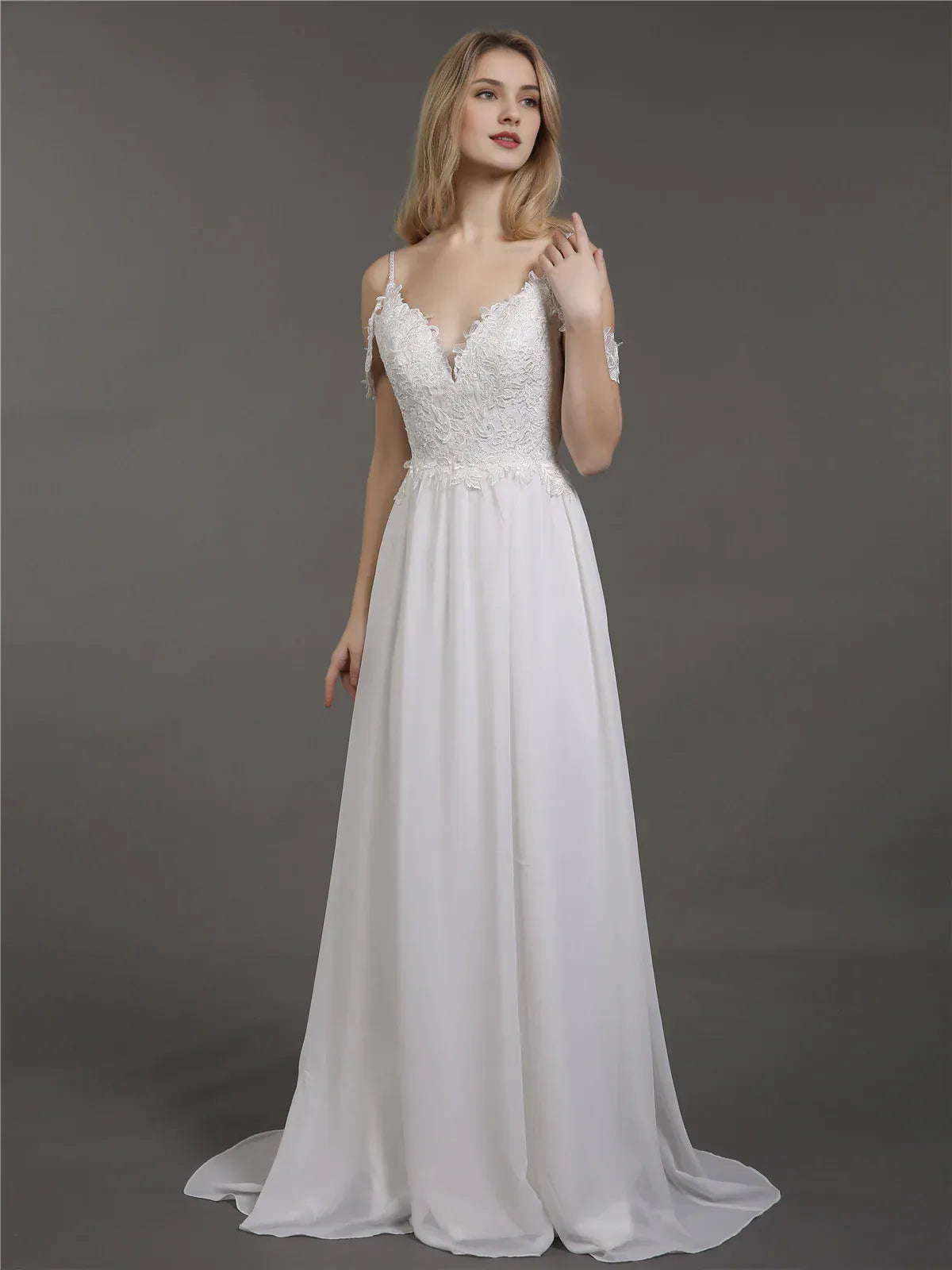 A-Line Sweetheart Floor-Length Wedding Dress - Yihuiw by Yihuiw
