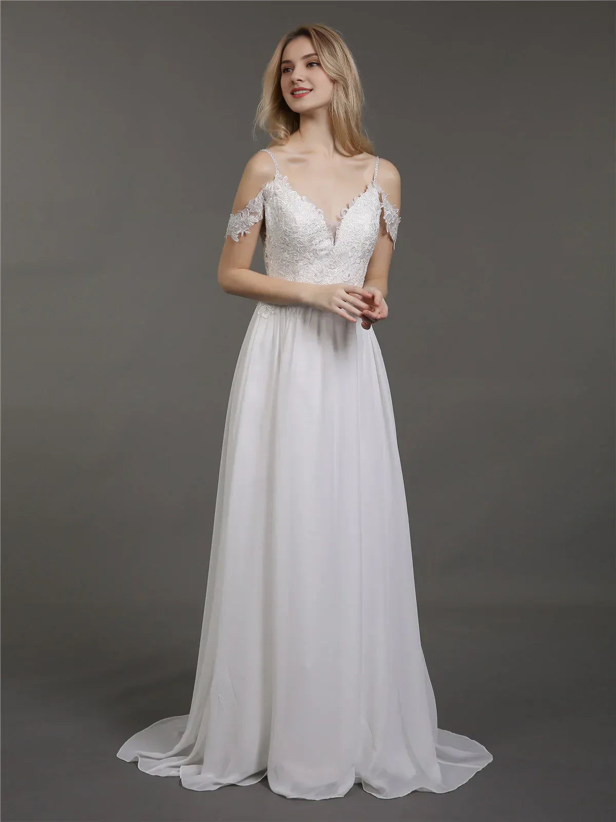 A-Line Sweetheart Floor-Length Wedding Dress - Yihuiw by Yihuiw