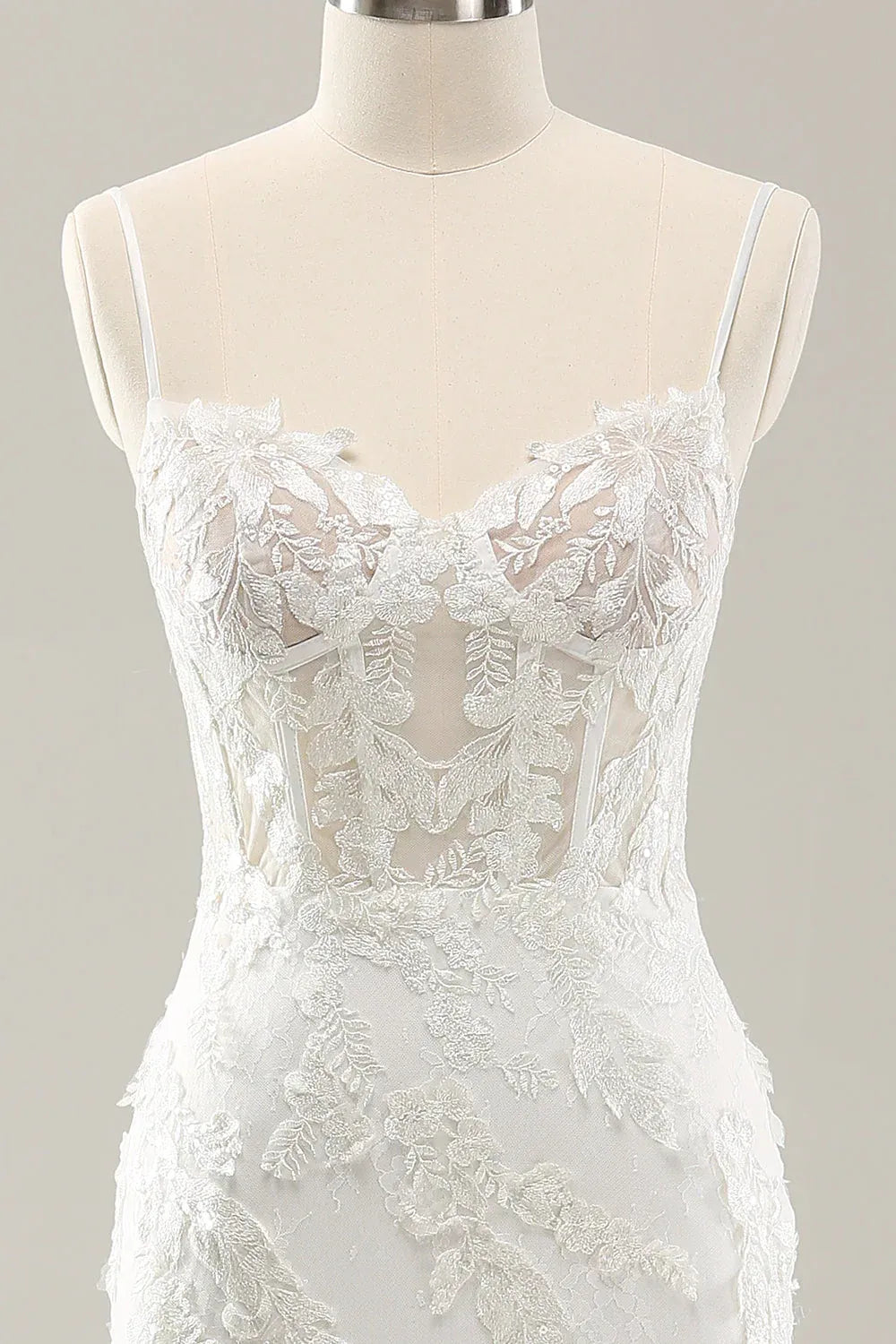 Mermaid Spaghetti Strap Floor-Length Wedding Dress - Yihuiw by Yihuiw