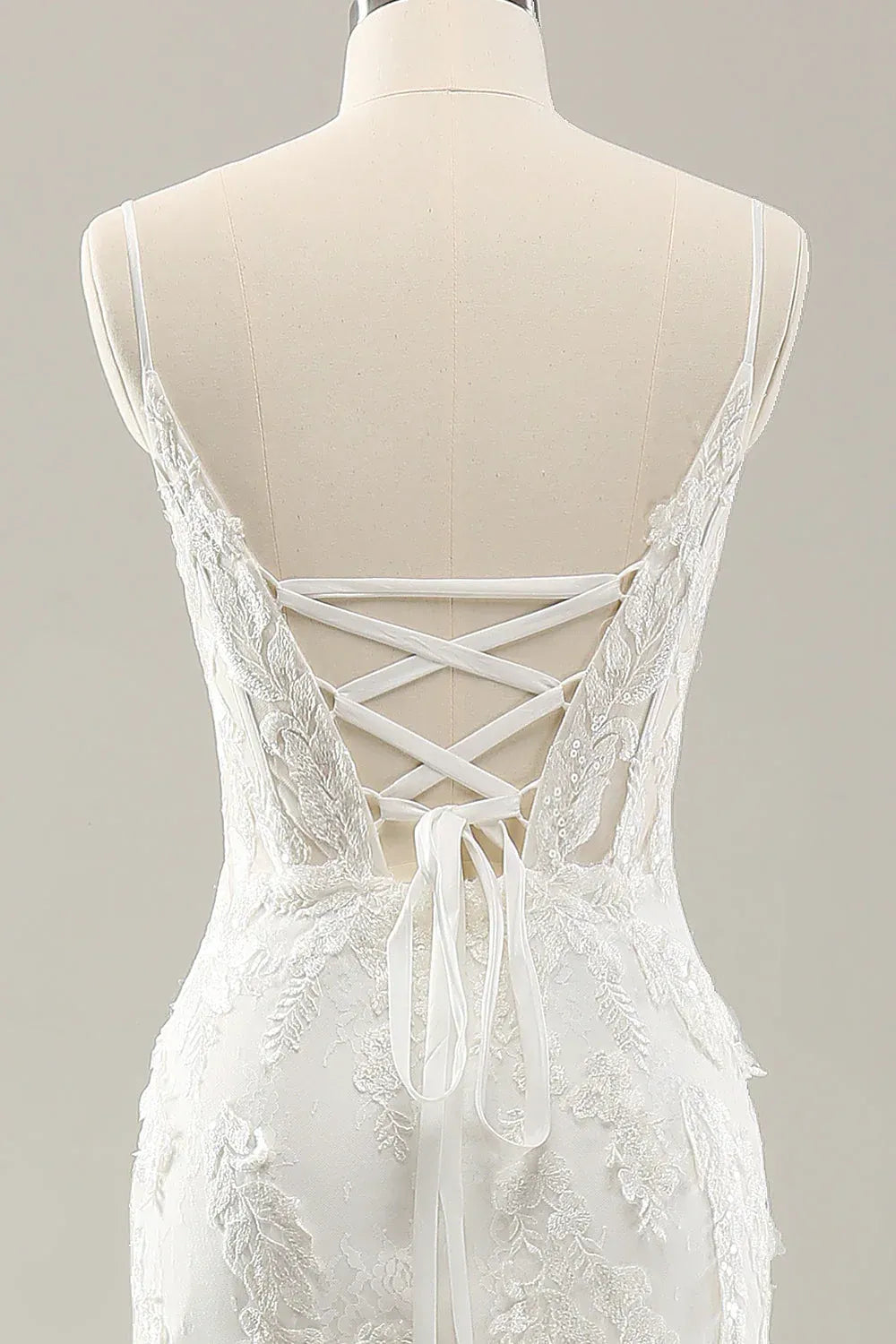 Mermaid Spaghetti Strap Floor-Length Wedding Dress - Yihuiw by Yihuiw