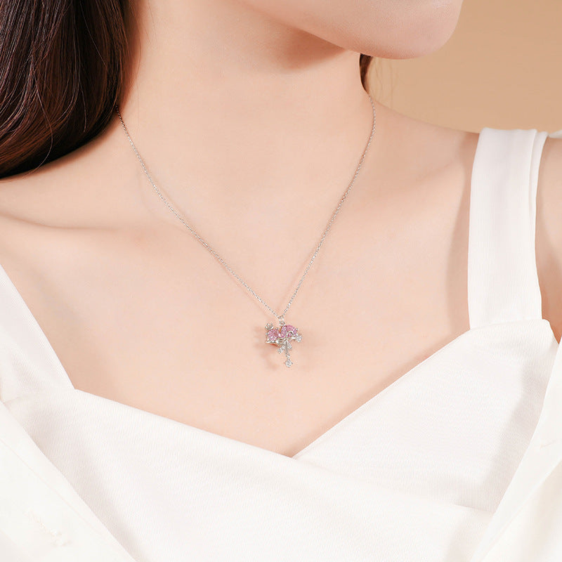 Planet Sweetheart Necklace Female With Hearts Zircon Bow