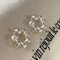Fashion Jewelry Trendy Circle Twists Stud Earring For Women Simple Temperament Hyperbole Gold Color Ear Daily Wear Jewelry Party Gifts