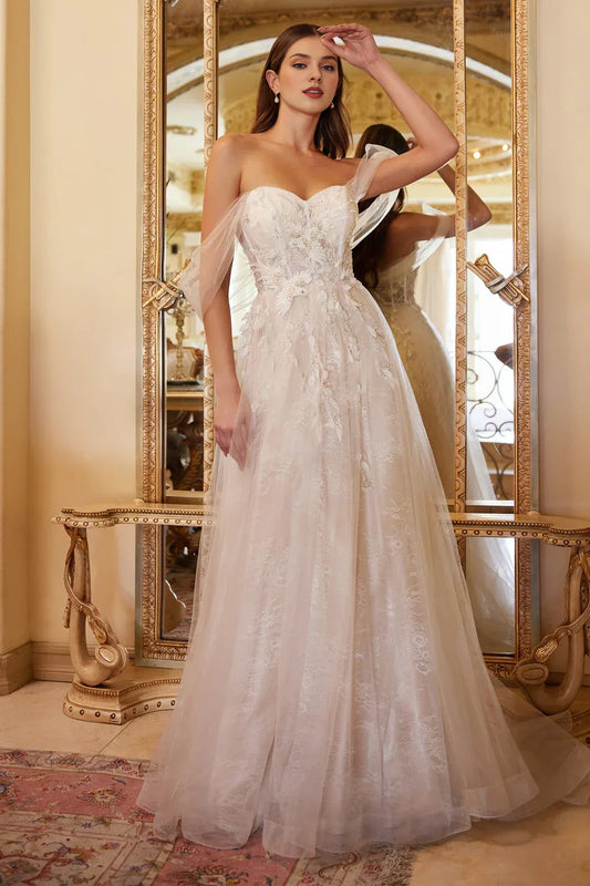 A-Line Sweetheart Floor-Length Wedding Dress - Yihuiw by Yihuiw