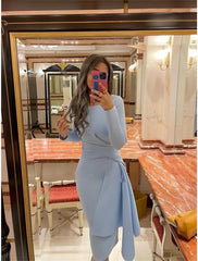 Sheath / Column Cocktail Dresses Elegant Dress Formal Fall Knee Length Long Sleeve Jewel Neck  Fabric with Pleats Ruched