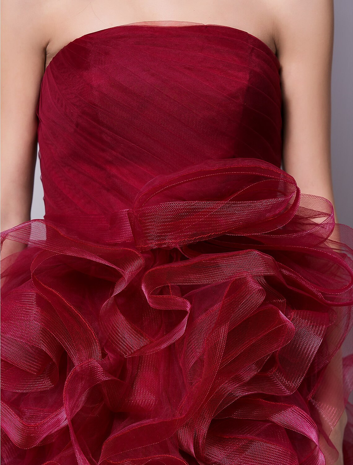 Ball Gown Hot Homecoming Cocktail Party Valentine's Day Dress Strapless Sleeveless Short / Mini Tulle with Ruched Tier by YiHuiw