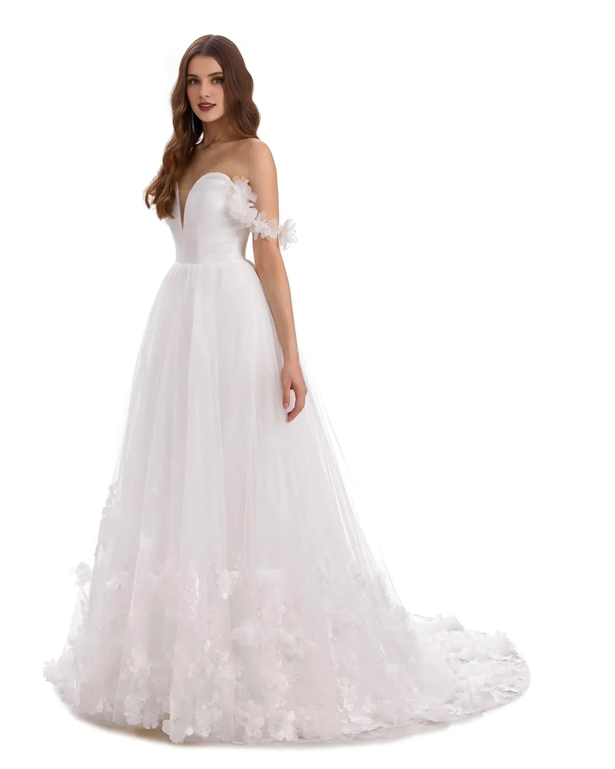 A-Line Sweetheart Floor-Length Wedding Dress - Yihuiw by Yihuiw