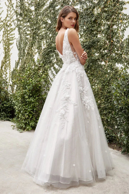 A-Line Sleeveless Floor-Length Wedding Dress - Yihuiw by Yihuiw