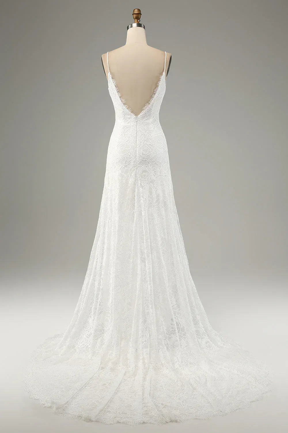 Mermaid V-Neck Floor-Length Wedding Dress - Yihuiw by Yihuiw