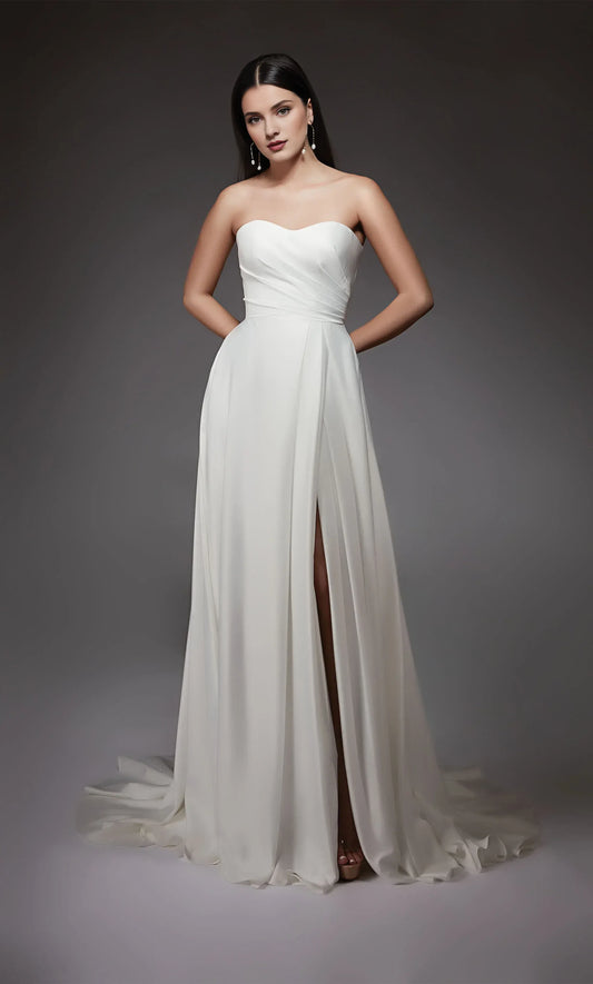 A-Line Sweetheart Floor-Length Wedding Dress - Yihuiw by Yihuiw