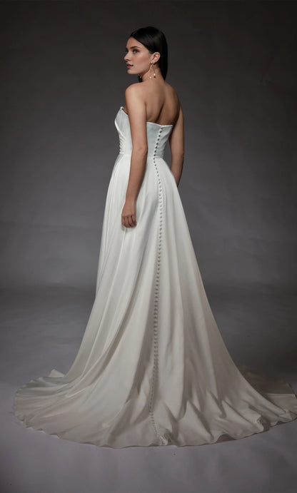 A-Line Sweetheart Floor-Length Wedding Dress - Yihuiw by Yihuiw