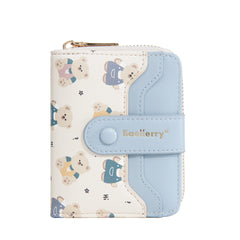Short Little Bear Cartoon Printed Women's Wallet